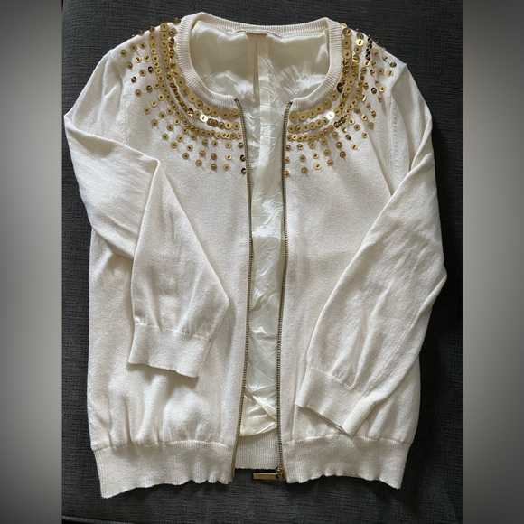 Women’s Micheal Kors Zip cardigan Sweater  M - Picture 2 of 6